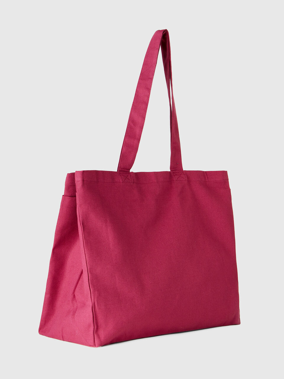 Burgundy tote bag in pure cotton image number 2